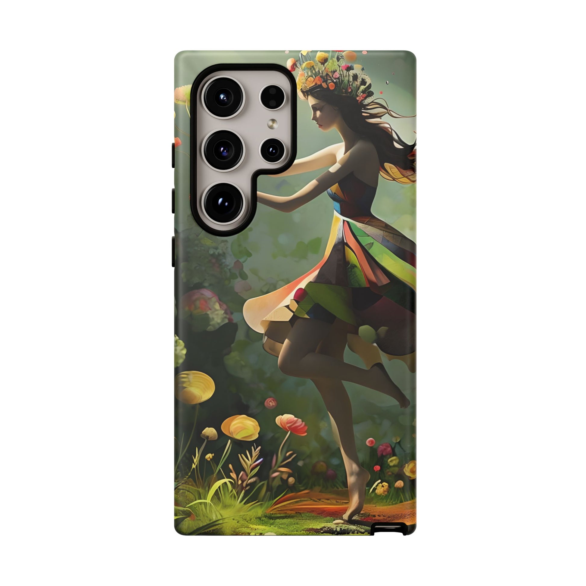 Dancing Wildflower Muse Samsung Galaxy S24 Ultra Tough Case - Artistic Floral Fantasy Cover - Whimsical Nature-Inspired Protective Accessory