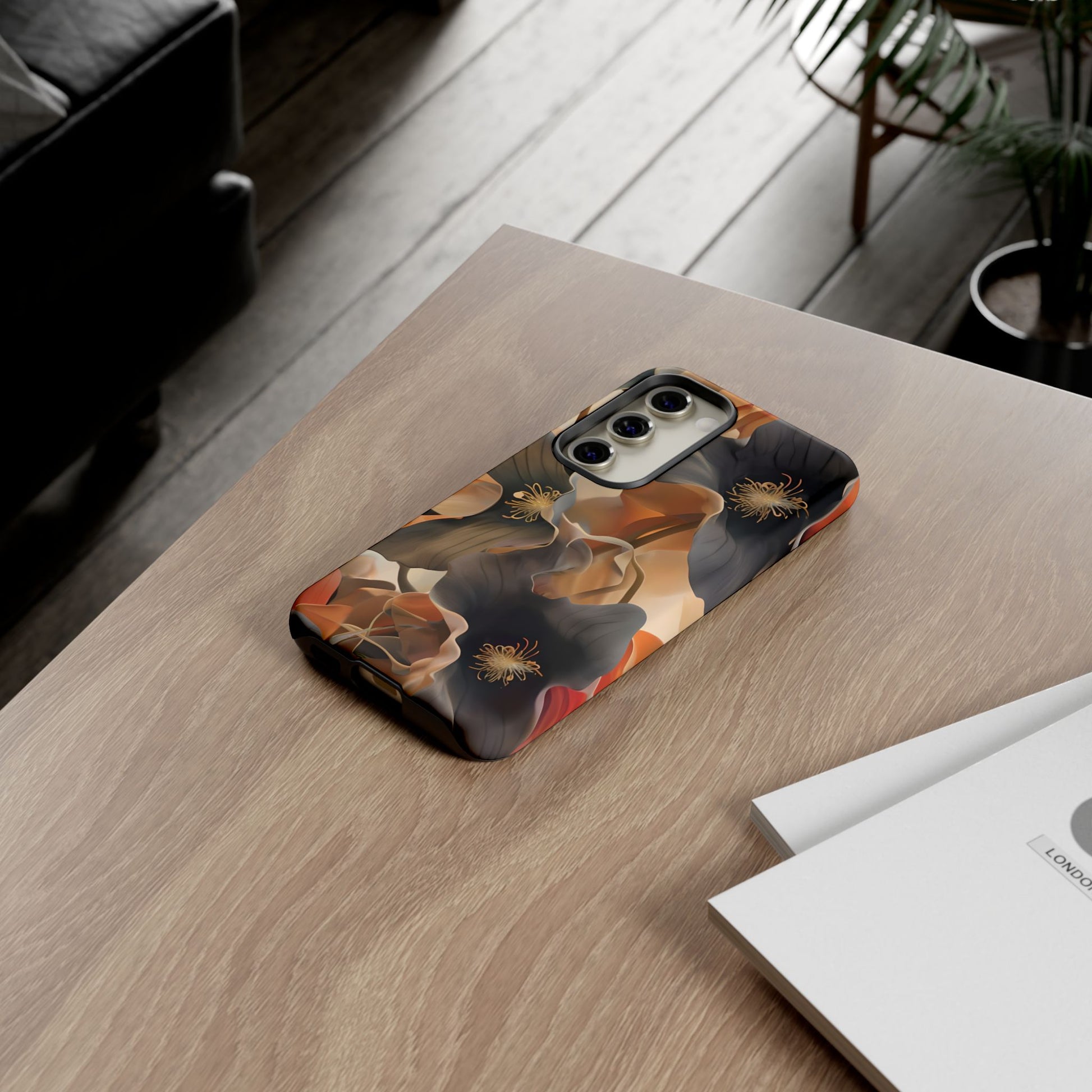 Autumn Ember - Moody Floral Art Samsung Galaxy S23 Tough Phone Case - Warm Earthy Botanical Design