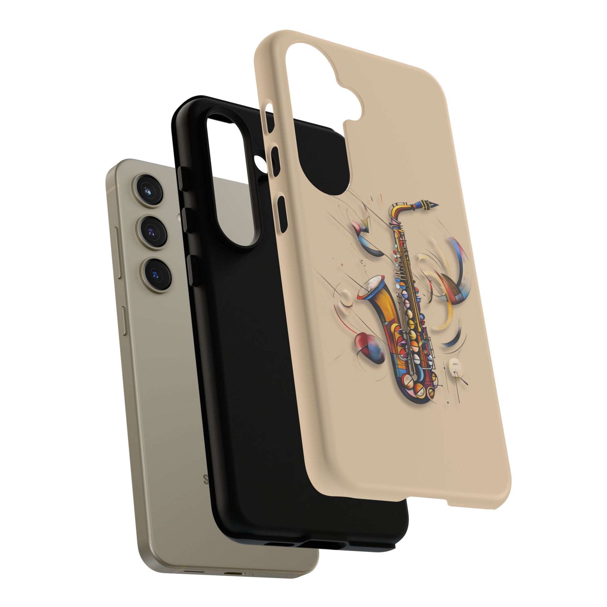 Brass Rhapsody Artistic Saxophone Music Tough Case for Samsung Galaxy S24 - Shockproof Phone Cover