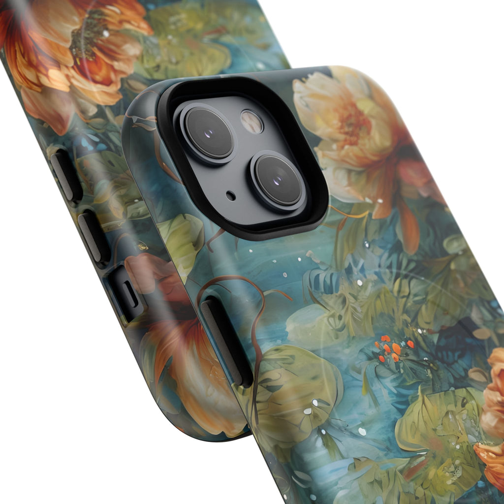 Waterlily Nocturne iPhone 14 Case - Artistic Tough Cover - MagSafe Compatible - Premium Drop Protection
