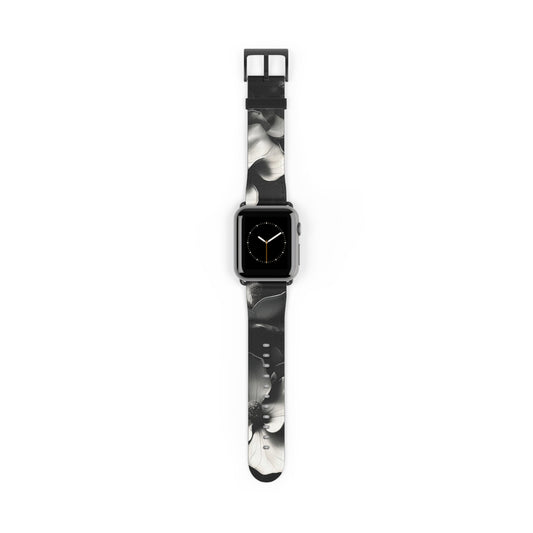 Monochrome Magnolia Apple Watch Band Strap - Timeless Design for your Timepiece