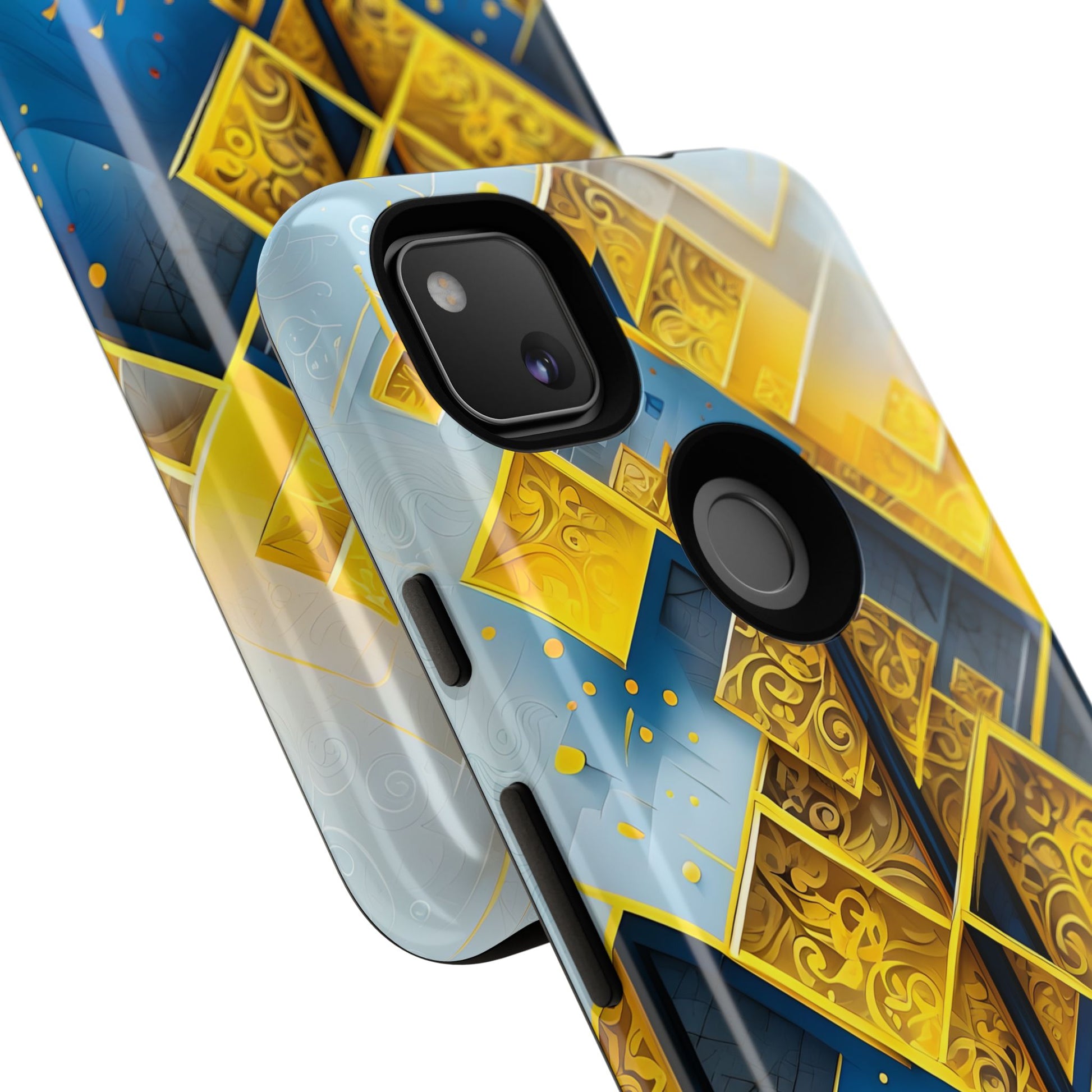 Golden Ascent Luxe Geometric Google Pixel 4a Tough Case - Elegant Abstract Gold Design