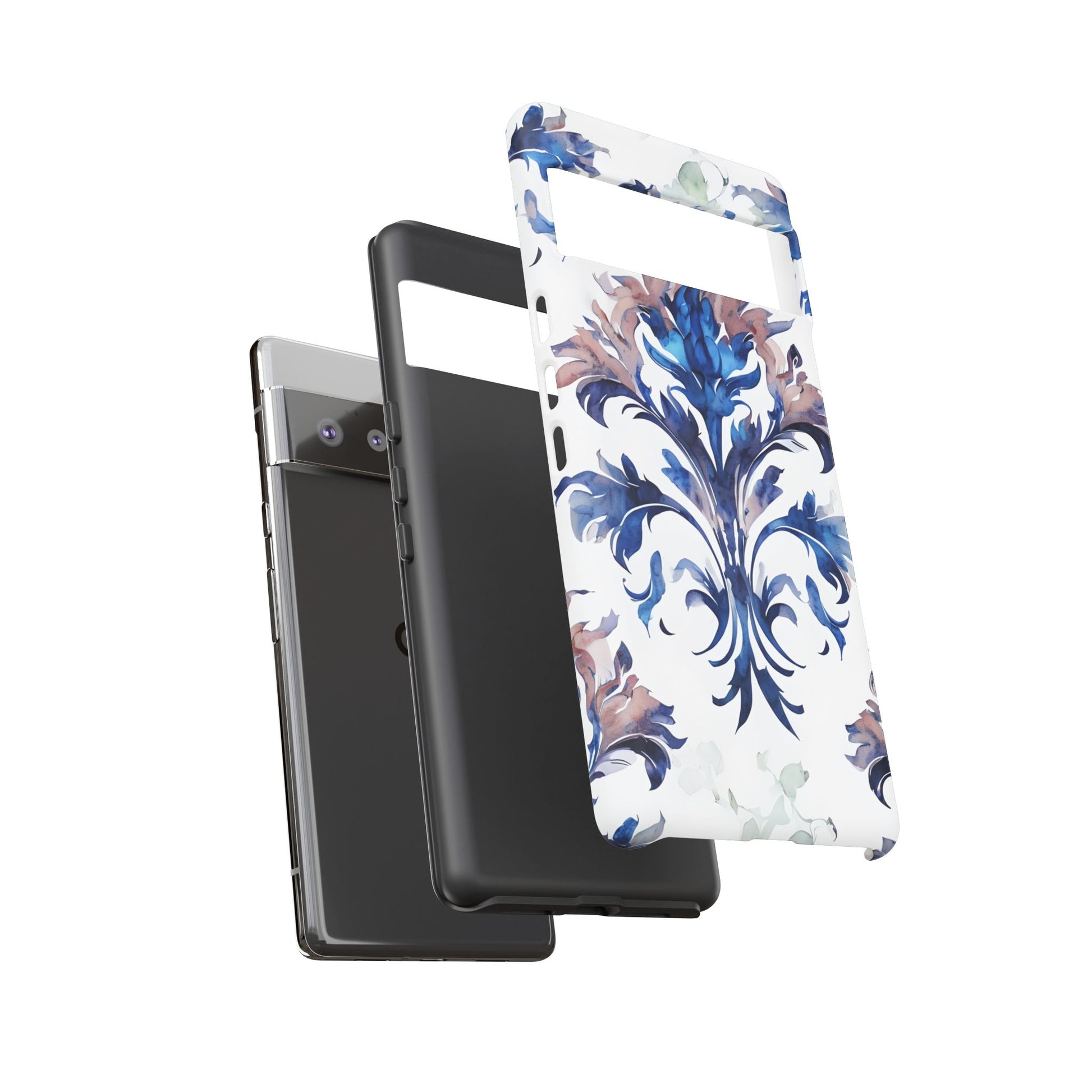 Delft Reverie - Elegant Blue & White Google Pixel 6 Pro Tough Phone Case - Dutch Delftware-Inspired Floral Design