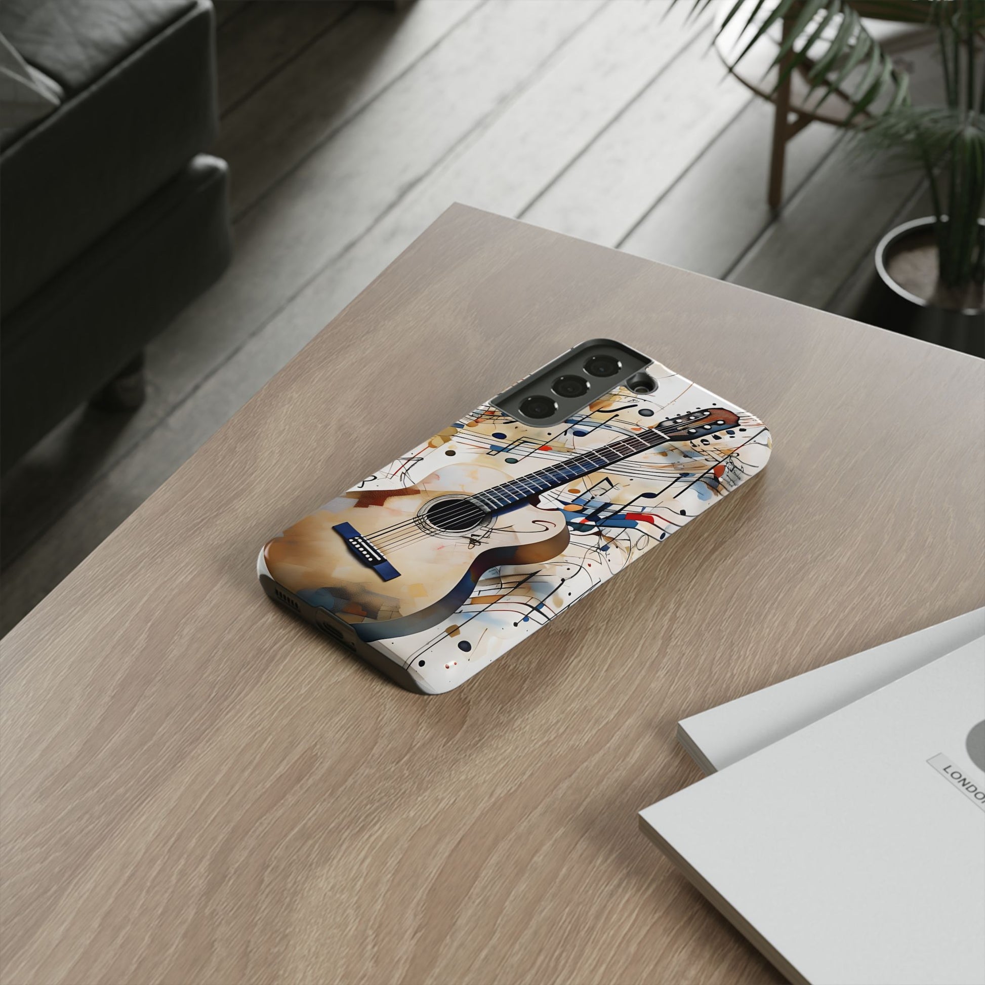 Strum and Flow Acoustic Guitar Art Tough Case for Samsung Galaxy S22 - Shockproof Phone Cover