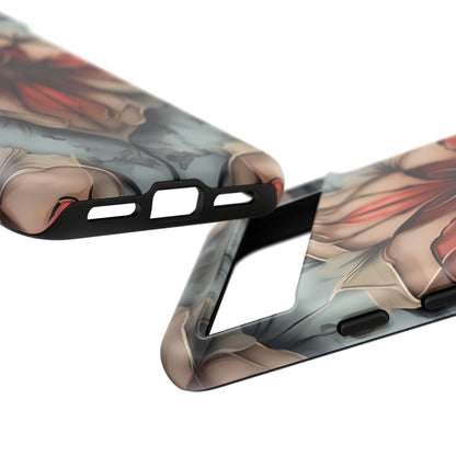 Ember Bloom - Kaleidoscope Collection Artistic Floral - Google Pixel Tough Phone Case - Fiery Symmetrical Design