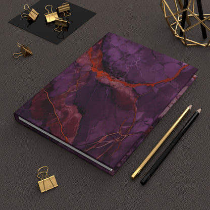 Amethyst Current hardcover journal on desk with pencils and stationery