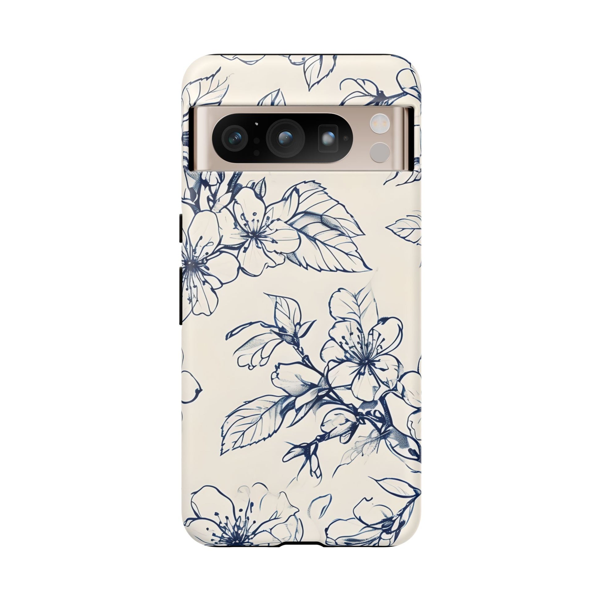 Blossom Sketch - Artistic Blue Floral Google Pixel 8 Pro - Tough Phone Case - Hand-Drawn Botanical Design