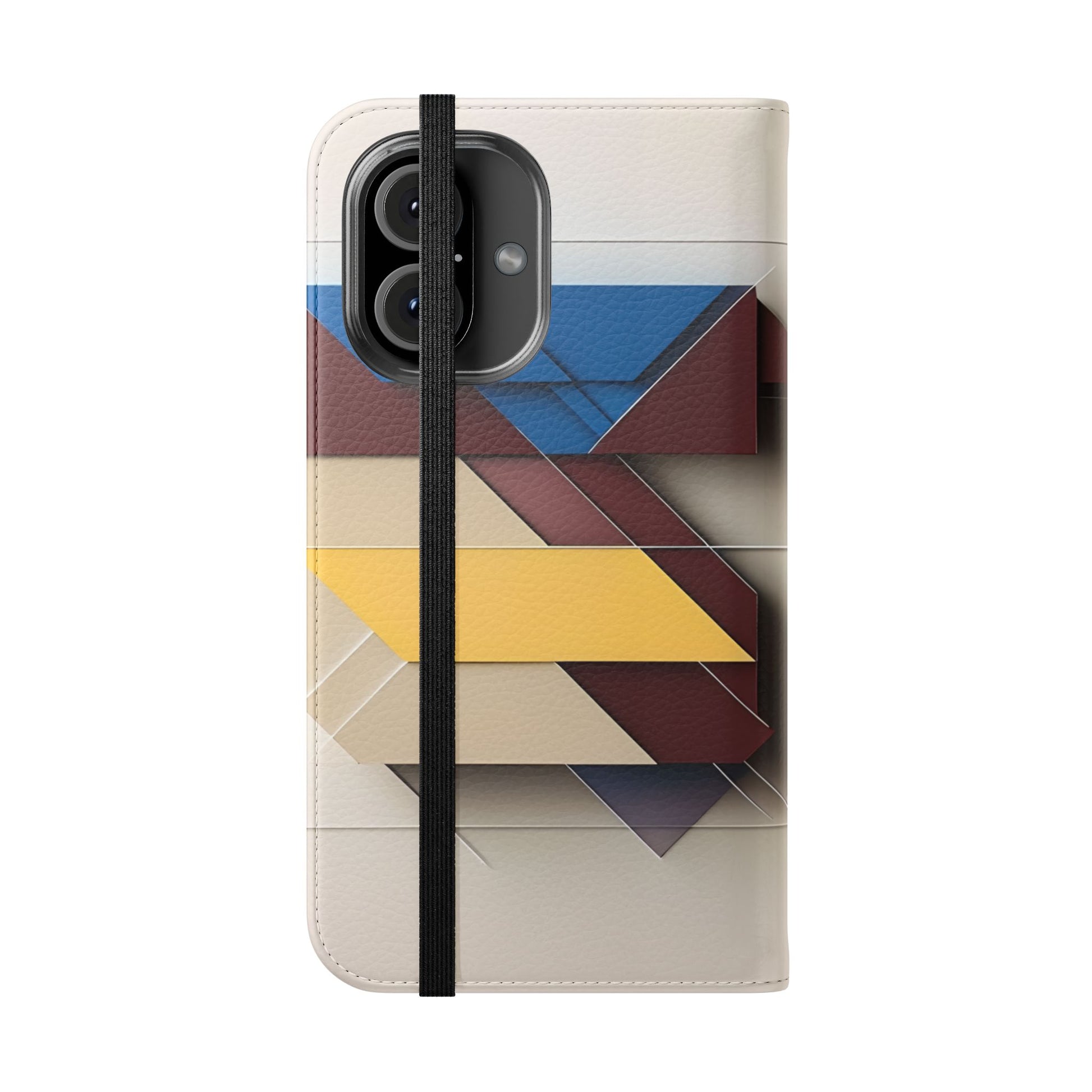 Chromatic Construct Wallet Phone Case - Modern Primary Color Design - Flip Cover for iPhone 16