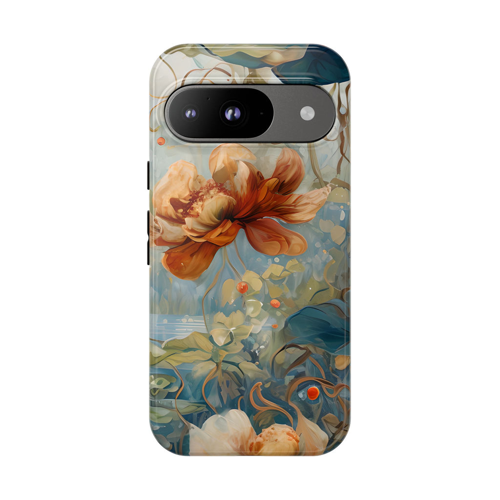 Waterlily Dreamscape - Artistic Floral Google Pixel 9 Tough Phone Case - Waterlily & Lotus Design