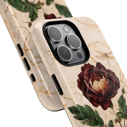 Vintage Burgundy Rose iPhone MagSafe Case