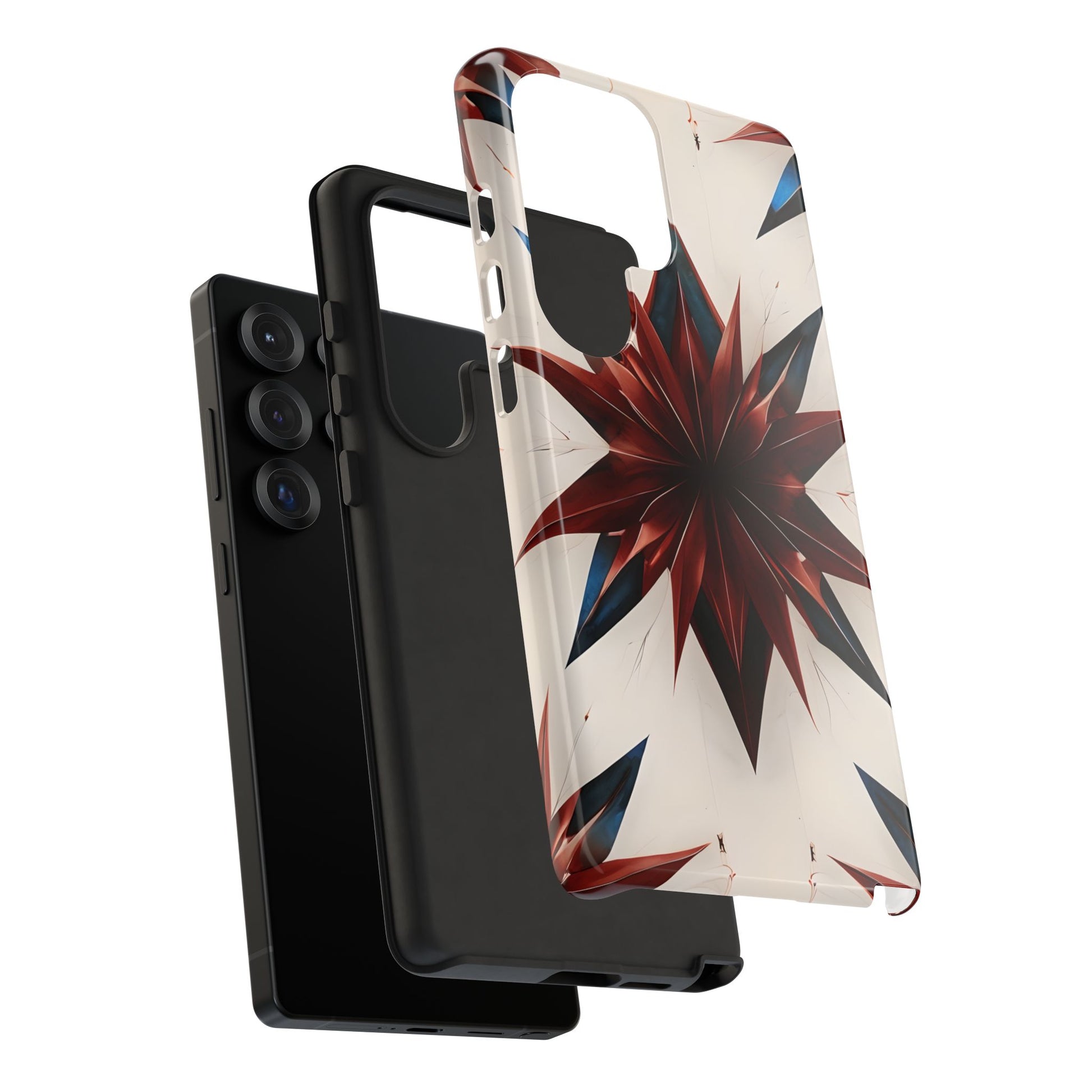 Garnet Starburst - Kaleidoscope Collection Gemstone Floral - Samsung Galaxy S25 Ultra Tough Phone Case - Floral Burst Design