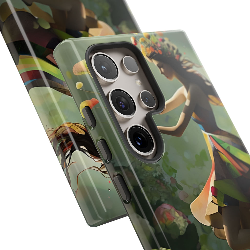 Dancing Wildflower Muse Samsung Galaxy S24 Ultra Tough Case - Artistic Floral Fantasy Cover - Whimsical Nature-Inspired Protective Accessory