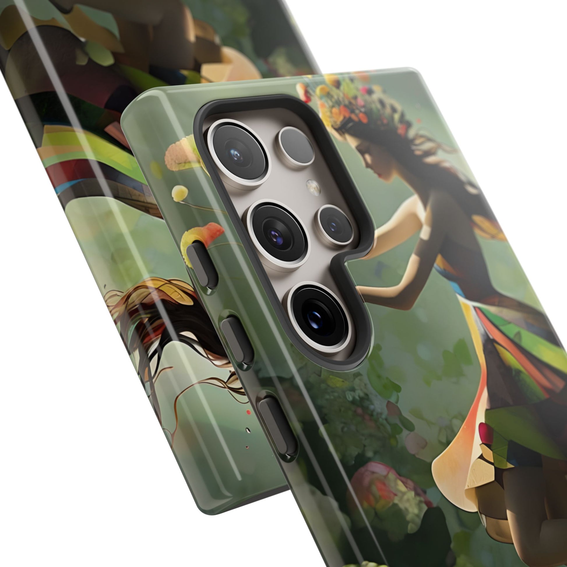 Dancing Wildflower Muse Samsung Galaxy S24 Ultra Tough Case - Artistic Floral Fantasy Cover - Whimsical Nature-Inspired Protective Accessory
