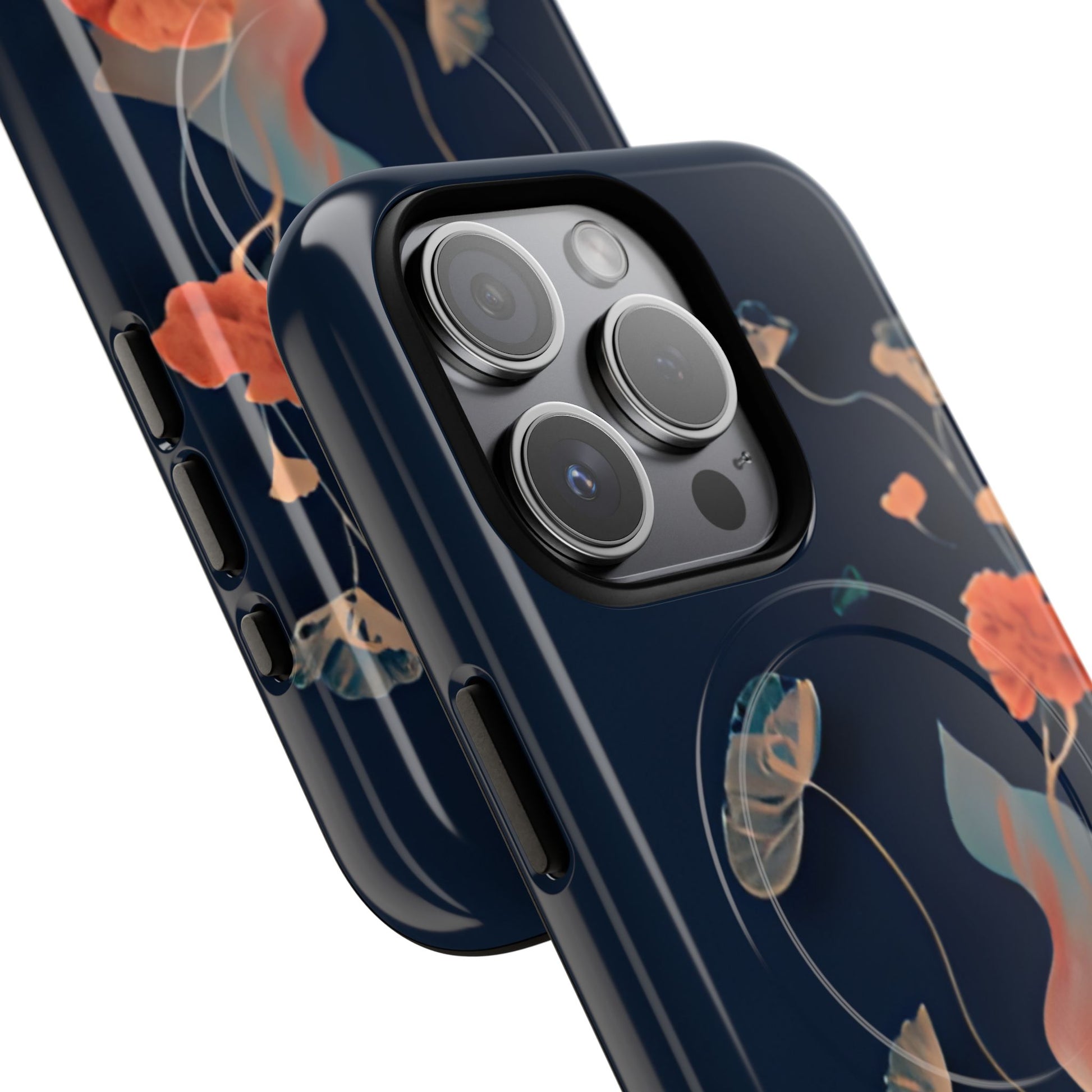 Lotus Reverie - Elegant Artistic Floral iPhone 15 Pro MagSafe Phone Case - Painterly Lotus Blossom Design