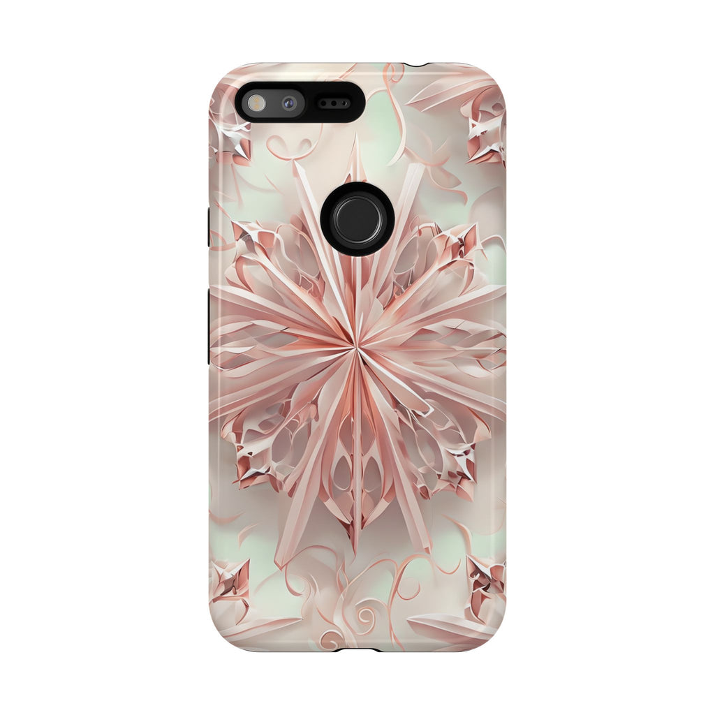 Blush Frost from our Kaleidoscope Collection - Google Pixel XL tough case - Soft Pink Geometric Floral Design