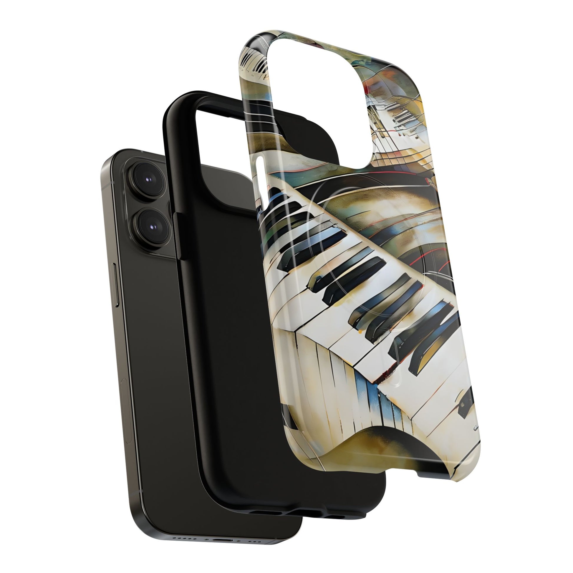 Ivory Cascade Abstract Keyboard Music iPhone 14 Pro MagSafe Case