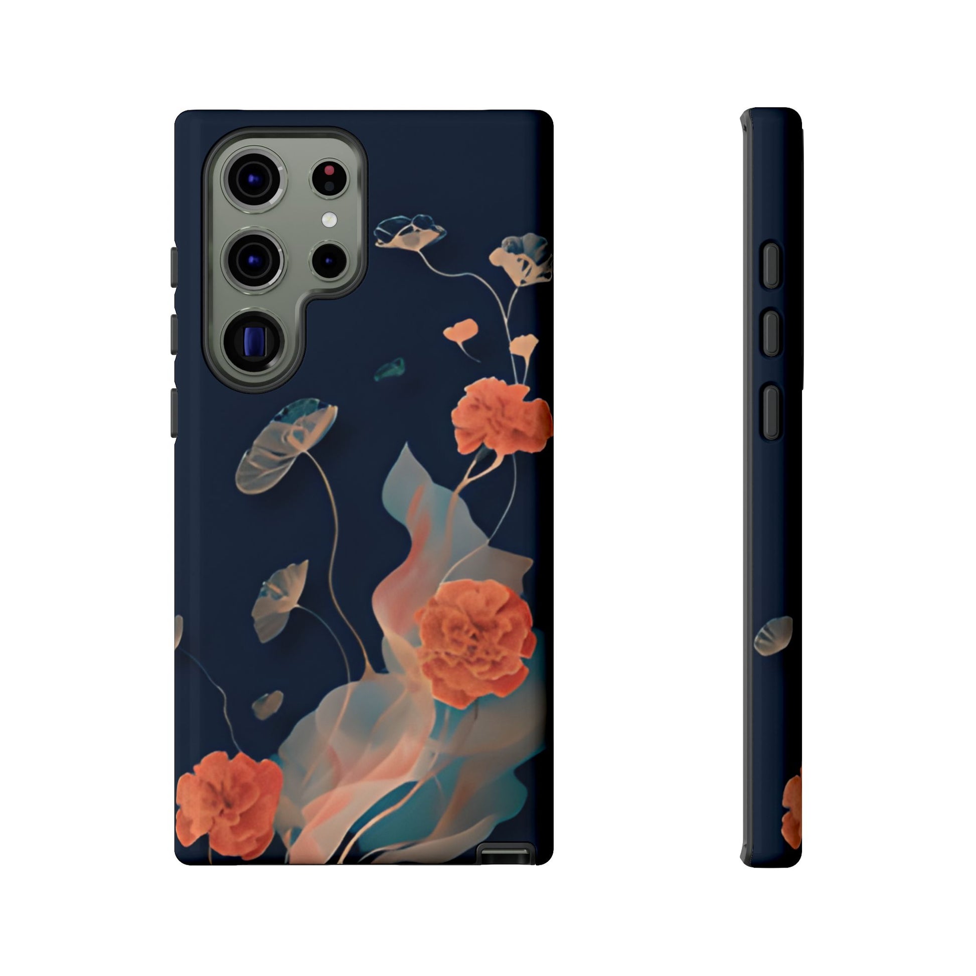 Lotus Reverie - Elegant Artistic Floral Samsung Galaxy S23 Ultra Tough Phone Case - Painterly Lotus Blossom Design