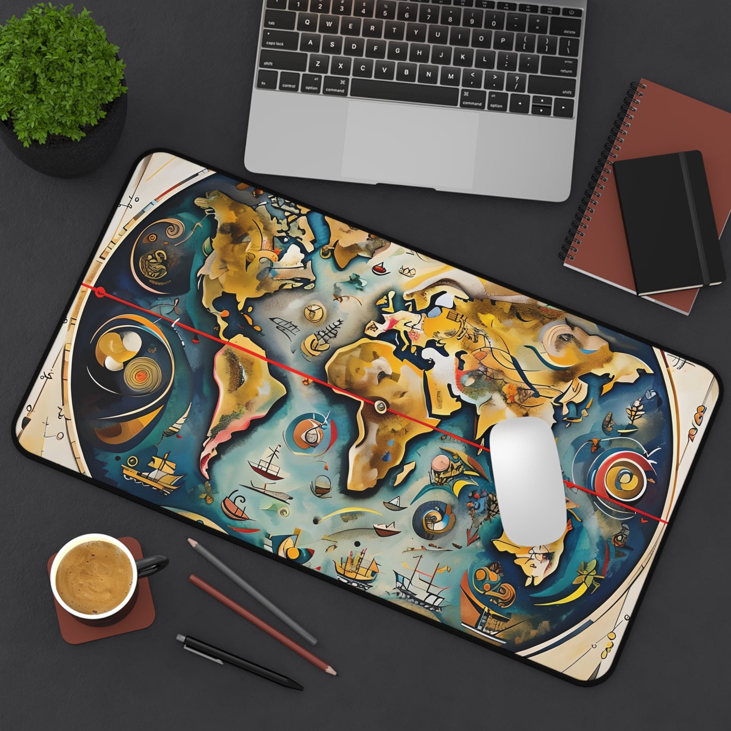 Celestial Map Desk Mat - Premium Office Desk Pad, 3 Sizes Available, Artistic Workspace Protection