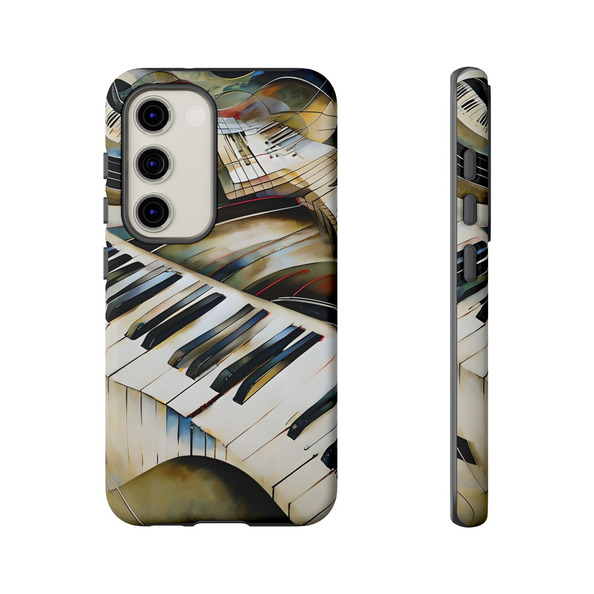 Ivory Cascade Abstract Keyboard Music Tough Case for Samsung Galaxy S23 - Shockproof Phone Cover
