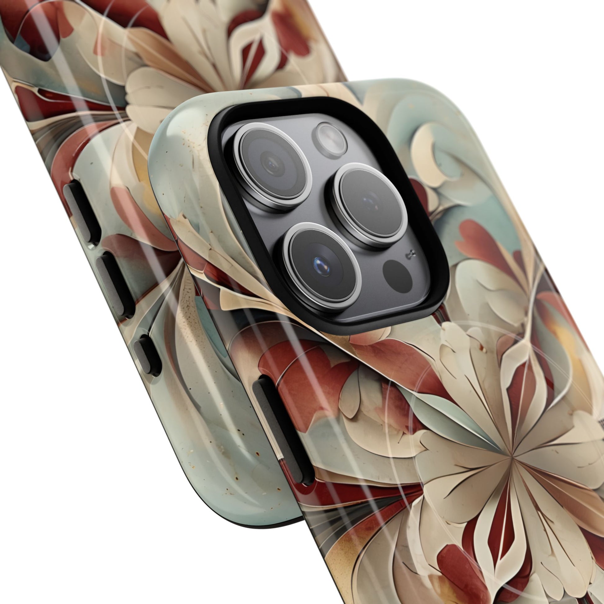 Vintage Baroque Blossom - Ornate Floral Art iPhone 15 Pro MagSafe Phone Case - Elegant Baroque-Inspired Design