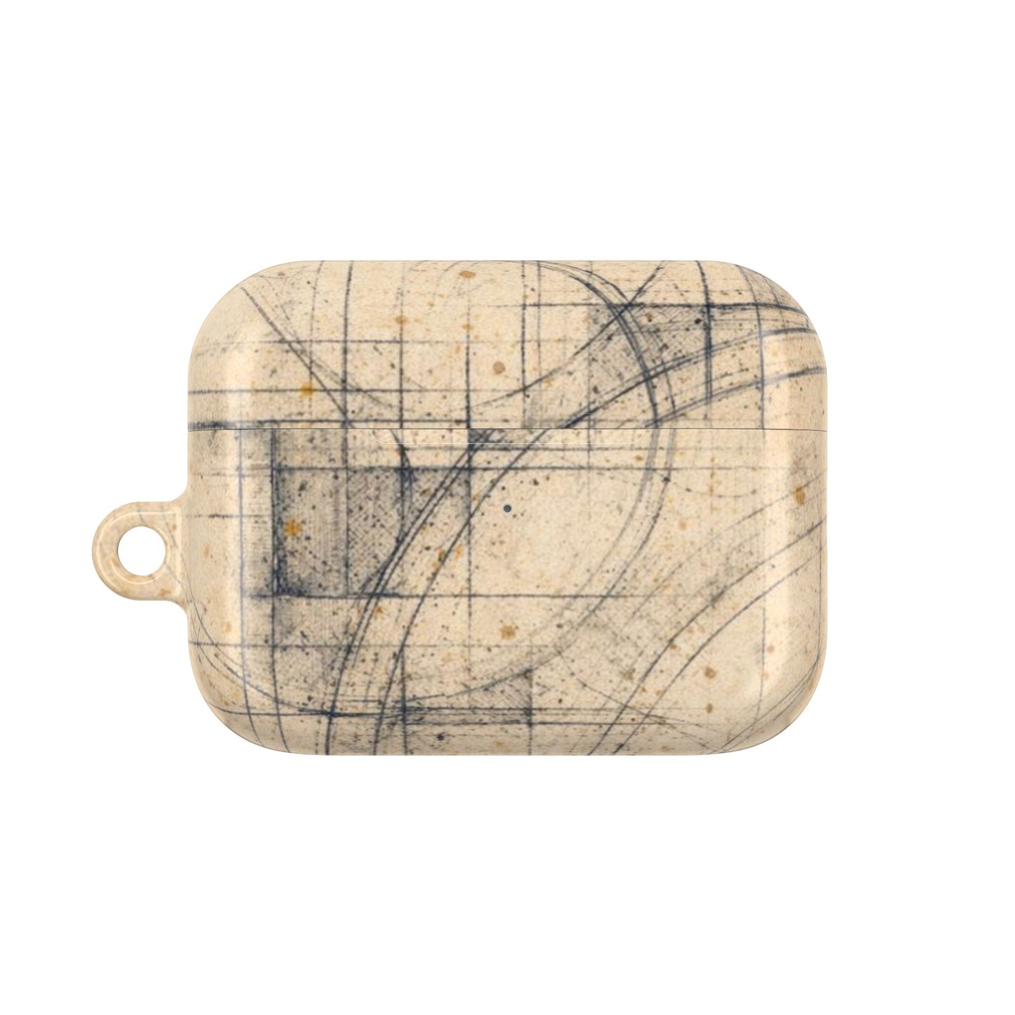Architectural Parchment Blueprint AirPods Case - Minimalist Technical Sketch Design for Gen 1–4 & Pro