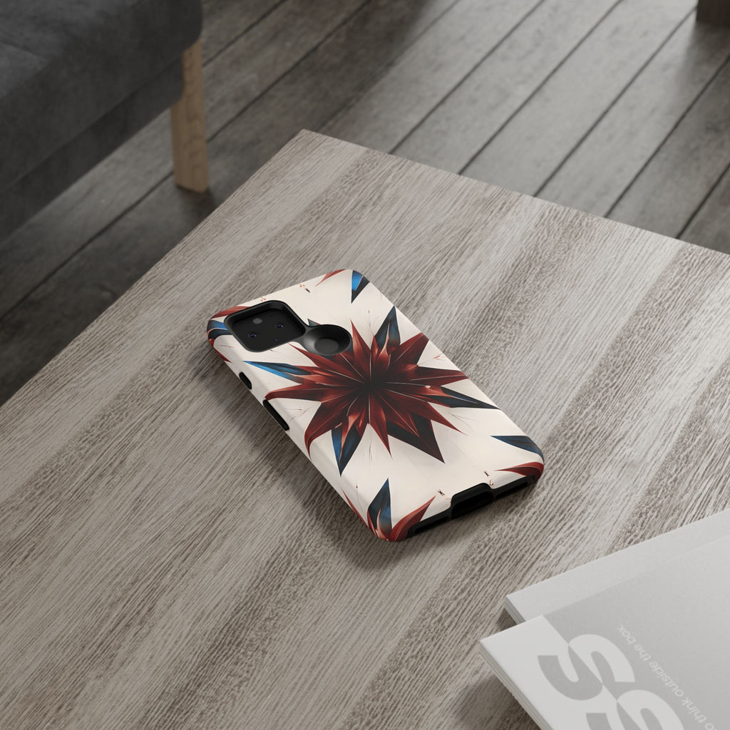Garnet Starburst - Kaleidoscope Collection Gemstone Floral - Google Pixel 5 5G Tough Phone Case - Floral Burst Design
