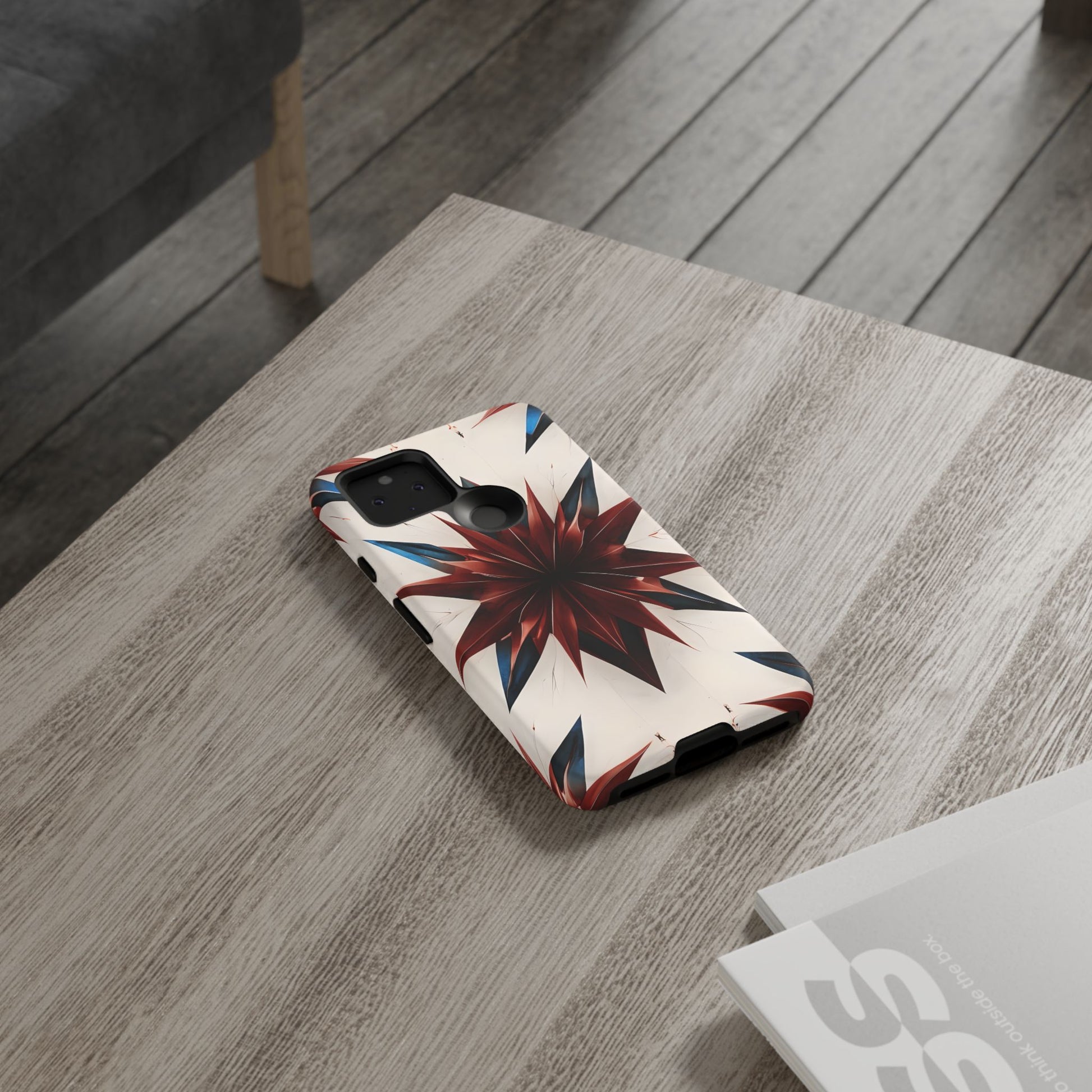 Garnet Starburst - Kaleidoscope Collection Gemstone Floral - Google Pixel 5 5G Tough Phone Case - Floral Burst Design