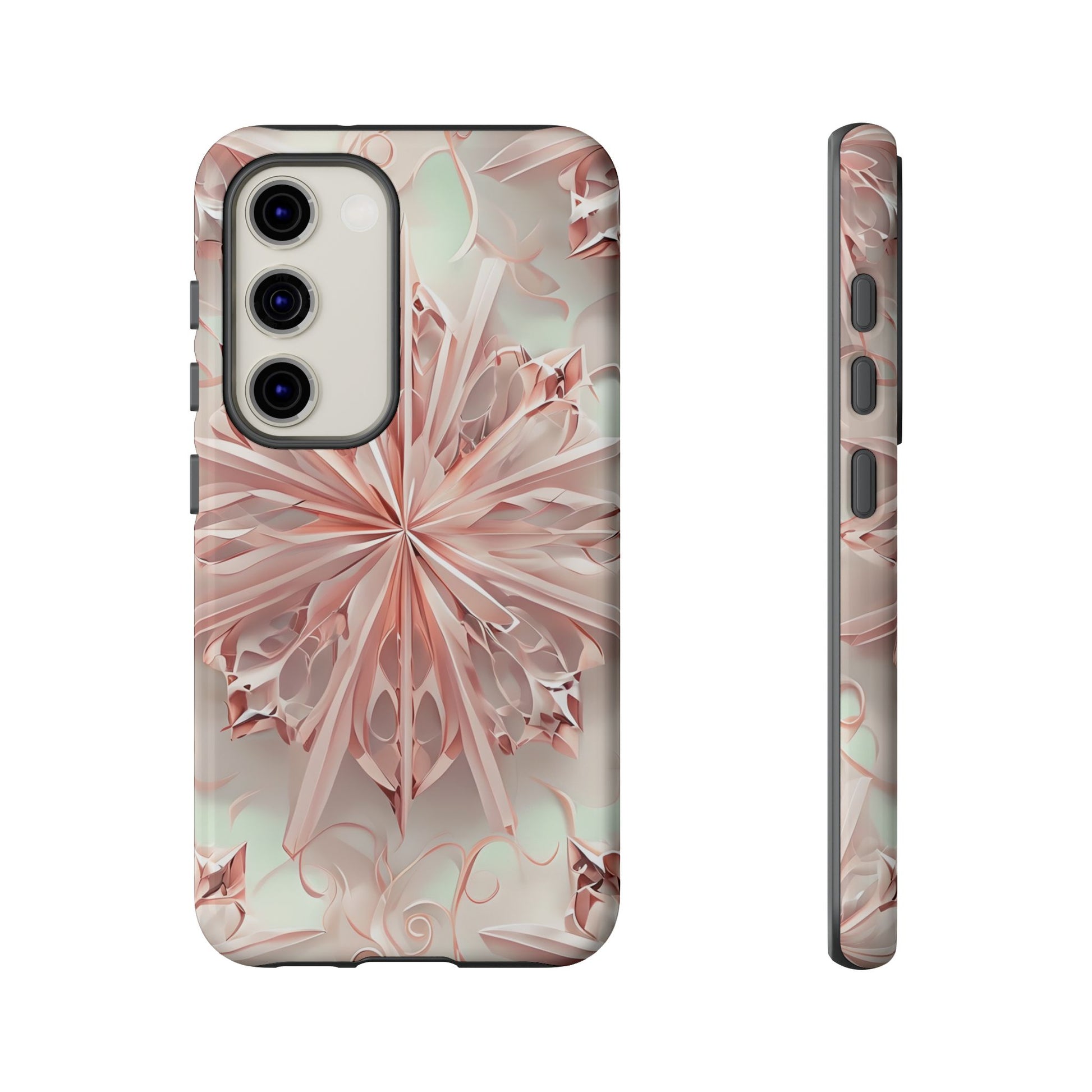 Blush Frost from our Kaleidoscope Collection - Samsung Galaxy S23 tough case - Soft Pink Geometric Floral Design