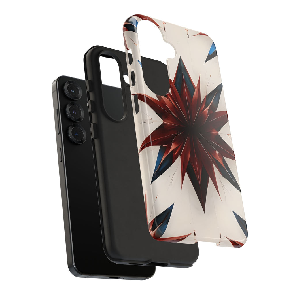 Garnet Starburst - Kaleidoscope Collection Gemstone Floral - Samsung Galaxy S25 Tough Phone Case - Floral Burst Design