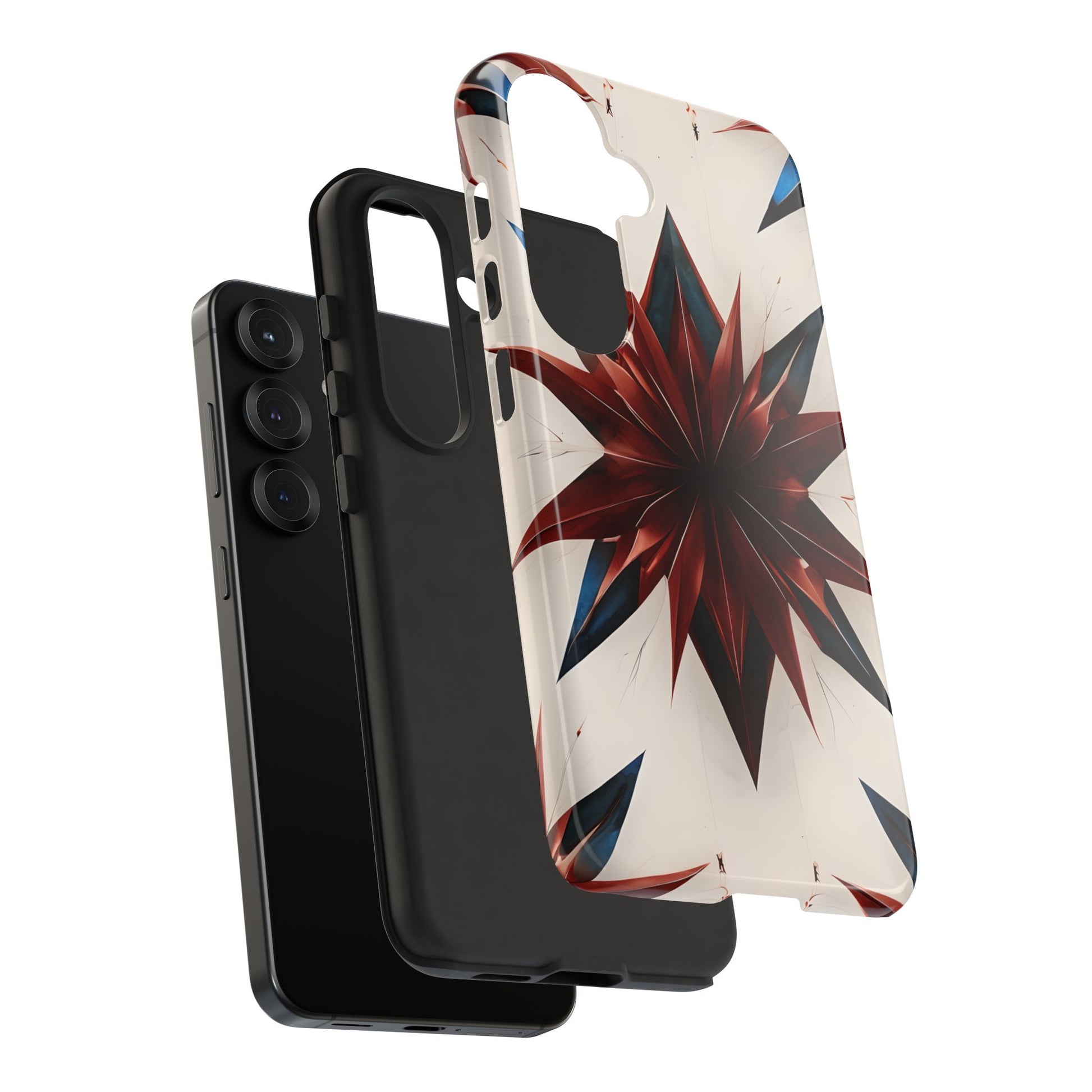 Garnet Starburst - Kaleidoscope Collection Gemstone Floral - Samsung Galaxy S25 Tough Phone Case - Floral Burst Design