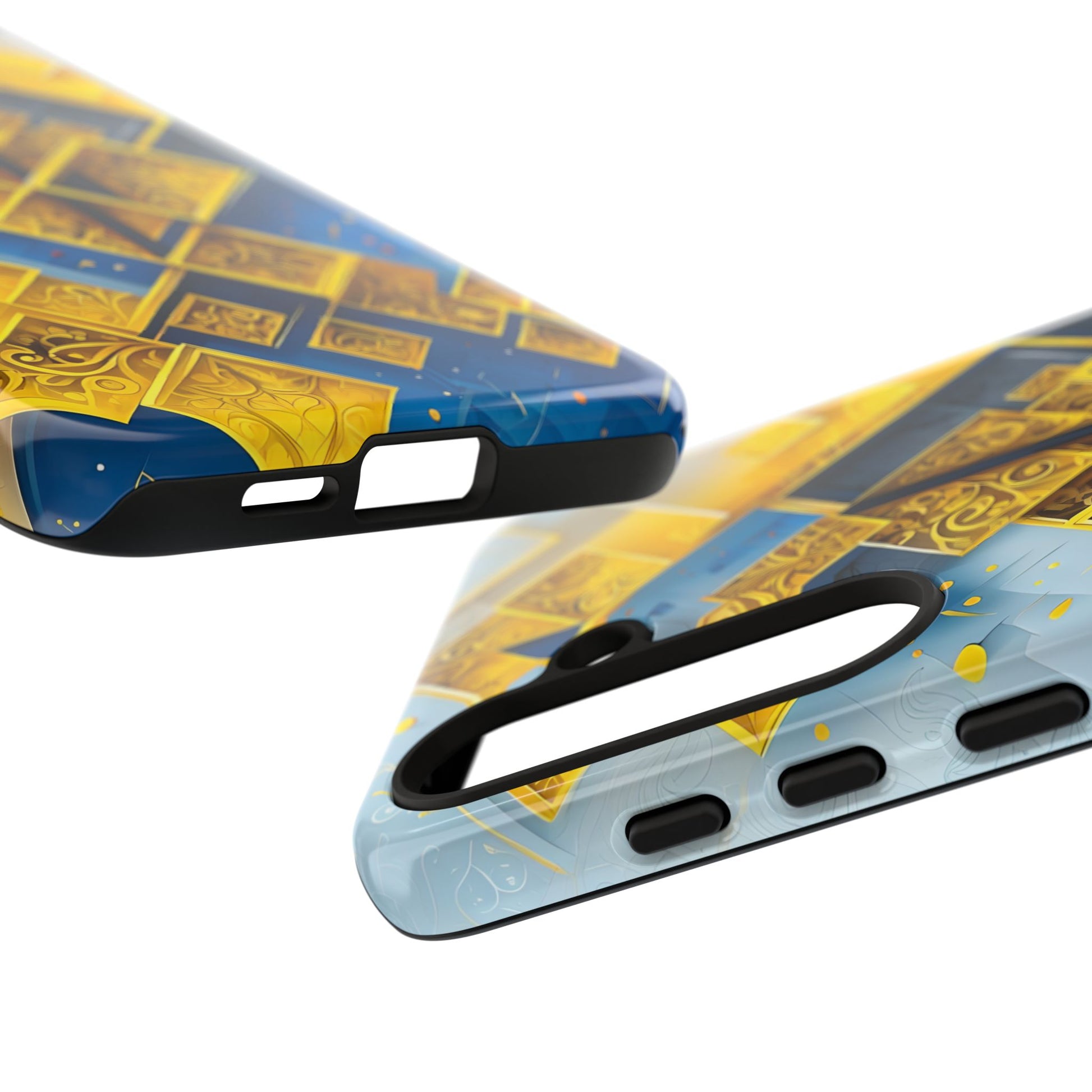 Golden Ascent Luxe Geometric Samsung Galaxy S24 Plus Tough Case - Elegant Abstract Gold Design