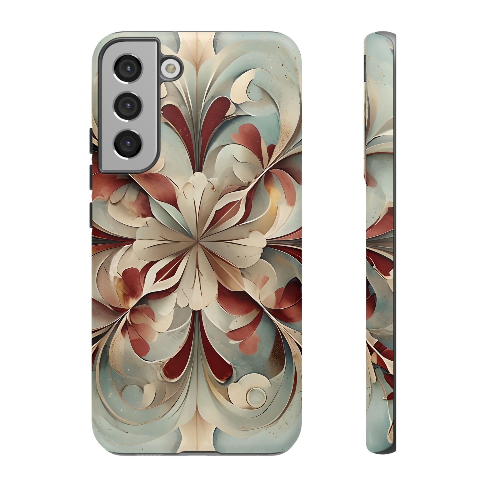 Vintage Baroque Blossom - Ornate Floral Art Samsung Galaxy S22 Plus Tough Phone Case - Elegant Baroque-Inspired Design
