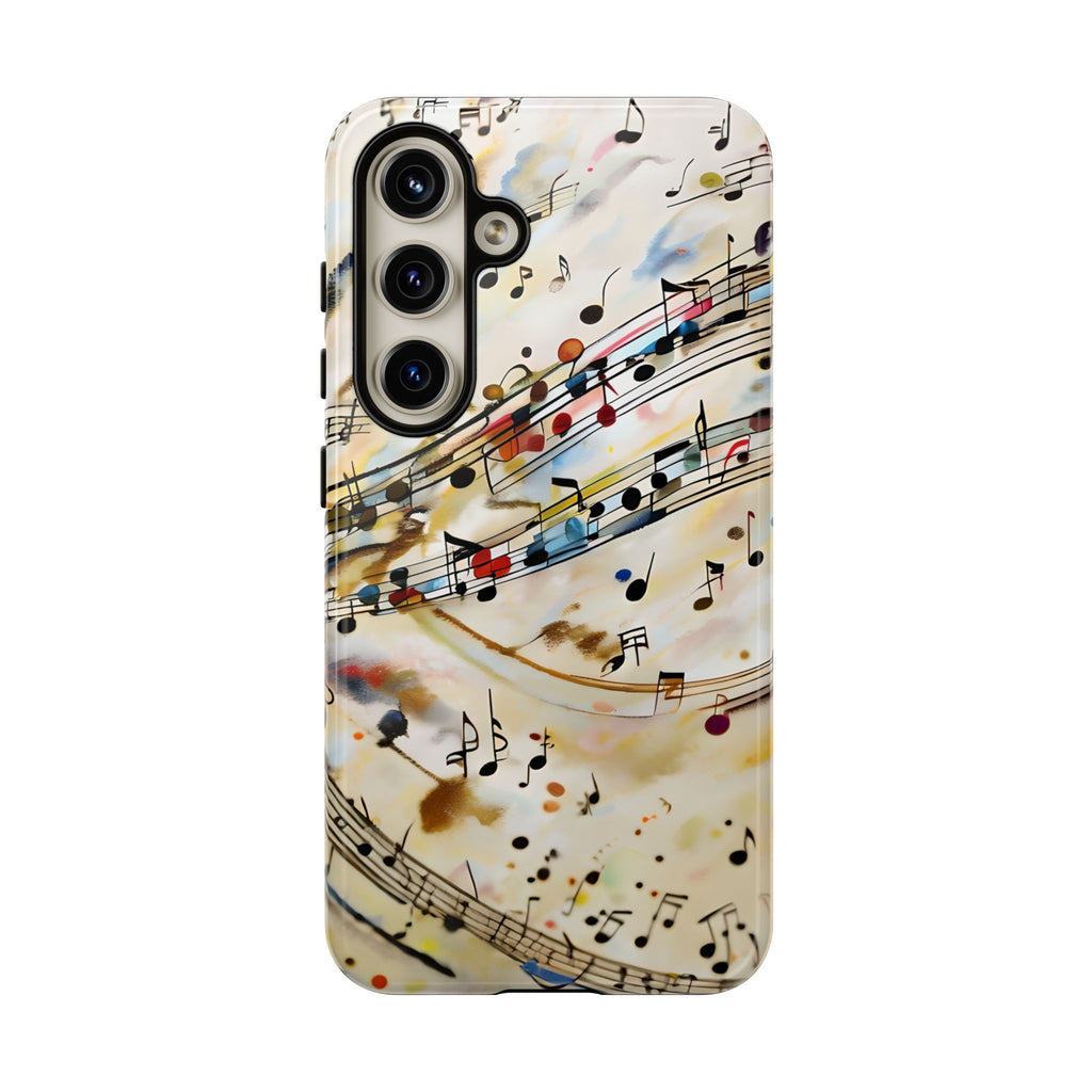 Melodic Flow Abstract Music Notes Tough Case for Samsung Galaxy S24- Premium Shockproof Designer Phone Cover