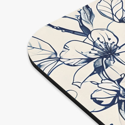 Close-up of Blossom Sketch mouse pad showing printed floral illustration detail