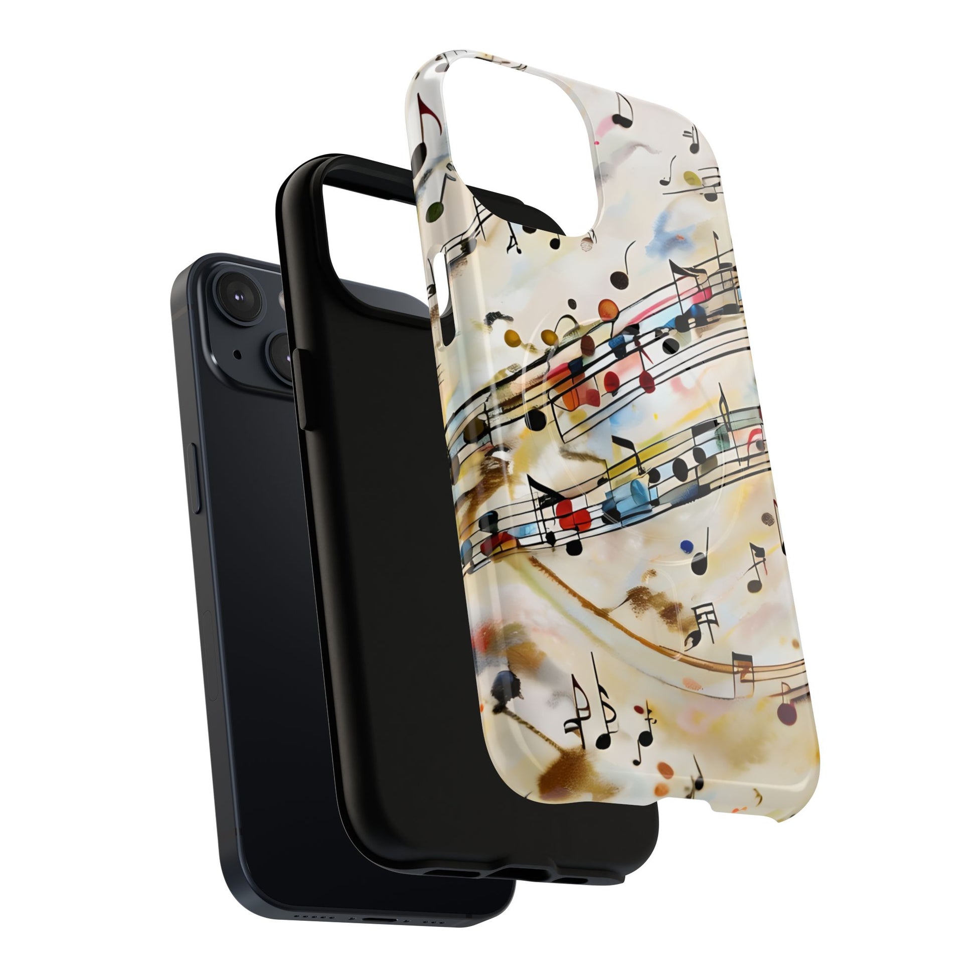 Dual-layer Melodic Flow iPhone MagSafe case showing shock absorbing protection