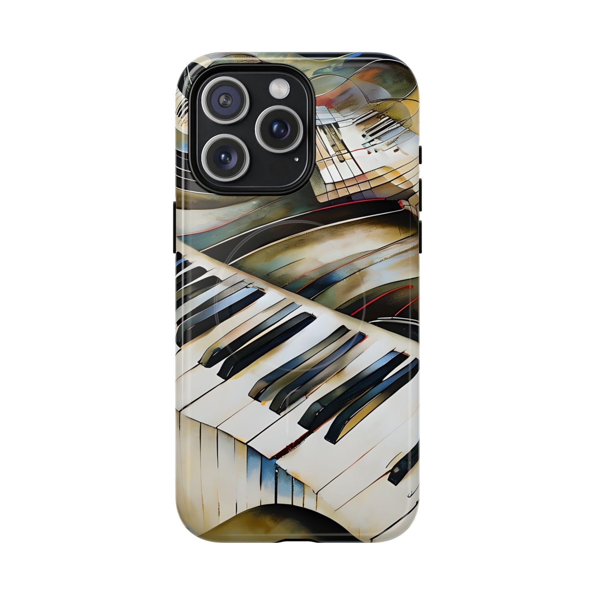 Ivory Cascade Abstract Keyboard Music iPhone 15 Pro Max MagSafe Case