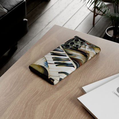 Ivory Cascade piano keyboard Samsung Galaxy phone case lifestyle desk scene