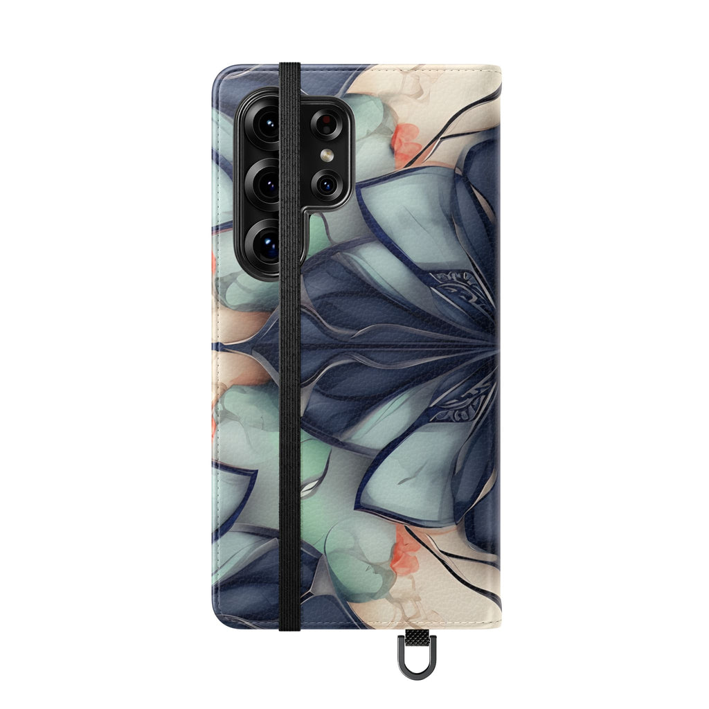 Midnight Mosaic - Abstract Floral Flip Phone Case for Samsung Galaxy S25 Ultra