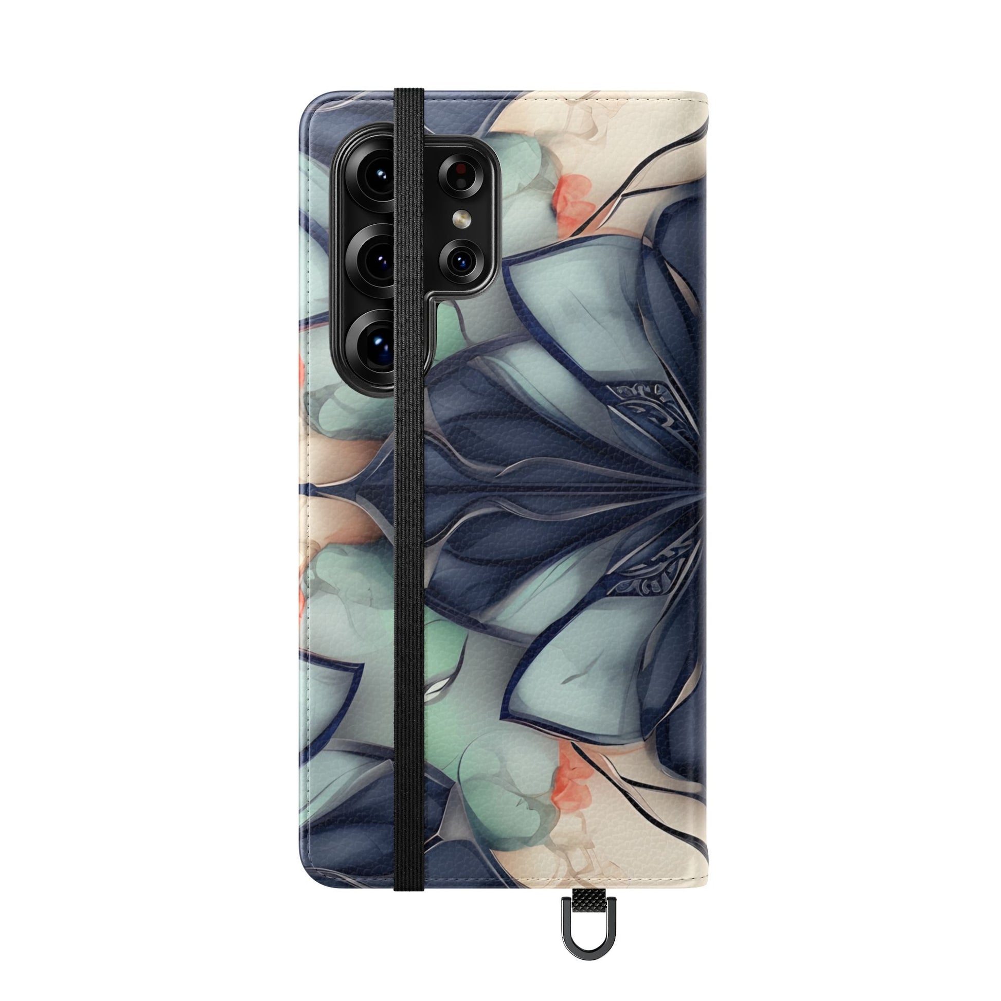 Midnight Mosaic - Abstract Floral Flip Phone Case for Samsung Galaxy S25 Ultra