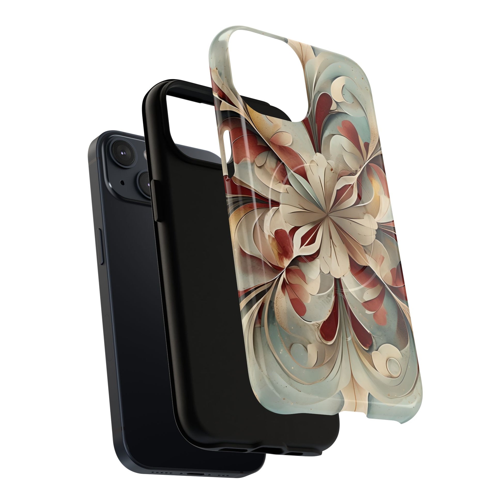 Vintage Baroque Blossom - Ornate Floral Art iPhone 14 MagSafe Phone Case - Elegant Baroque-Inspired Design
