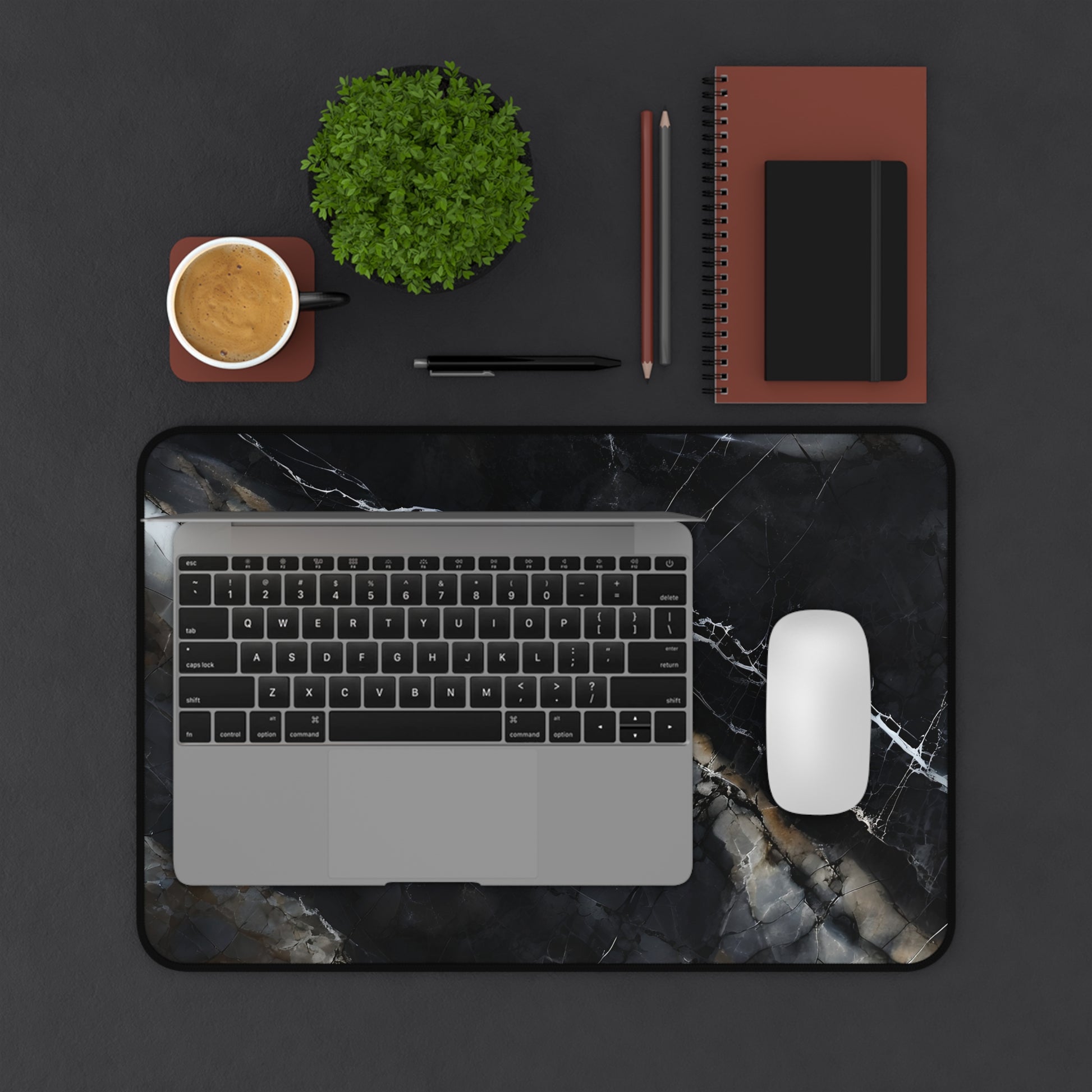 Obsidian Vein Designer Desk Mat - Premium Office Desk Pad, 3 Sizes Available, Artistic Workspace Protection