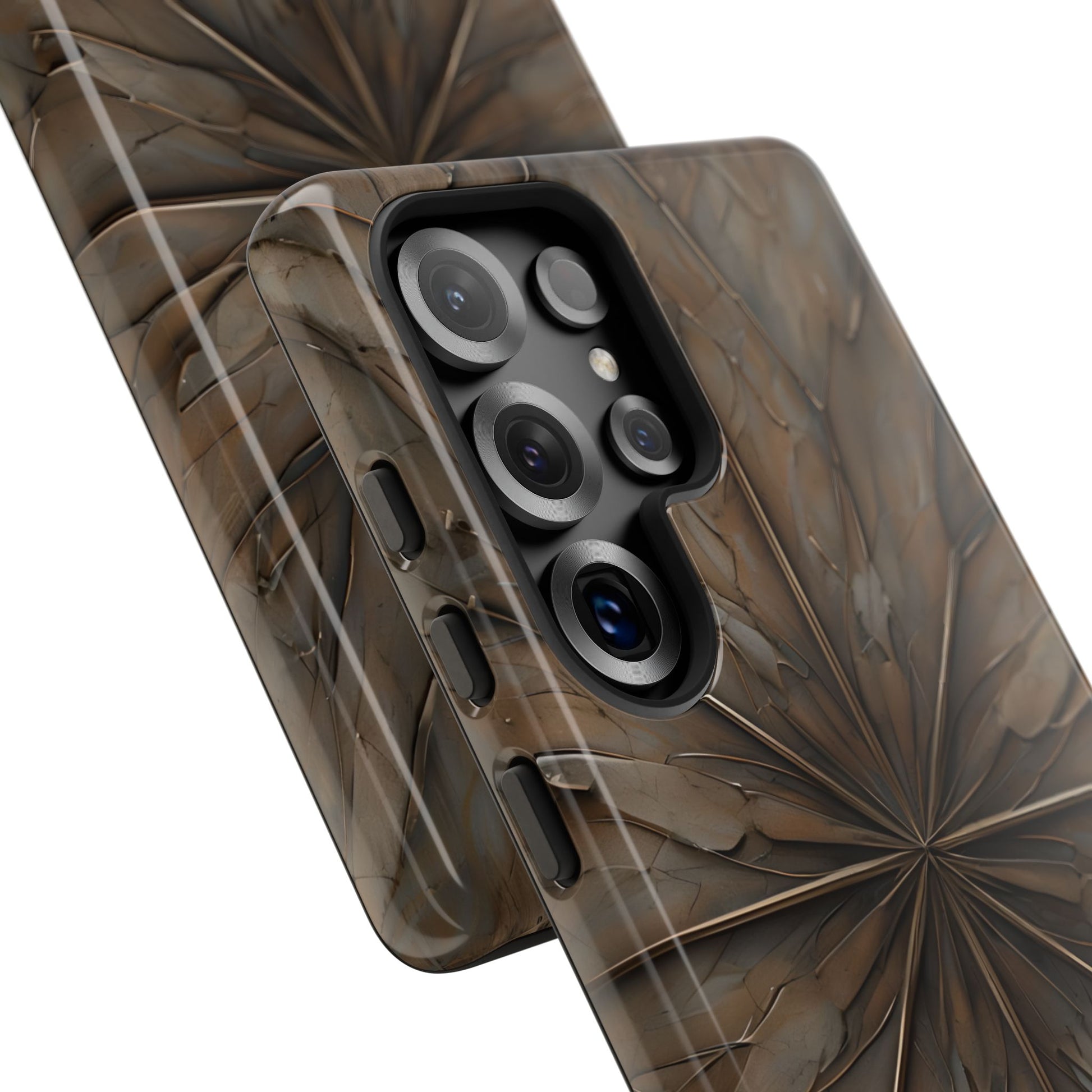 Earthstone Mandala - Kaleidoscope Collection Artistic Taupe Burst - Samsung Galaxy S25 Ultra Tough Phone Case
