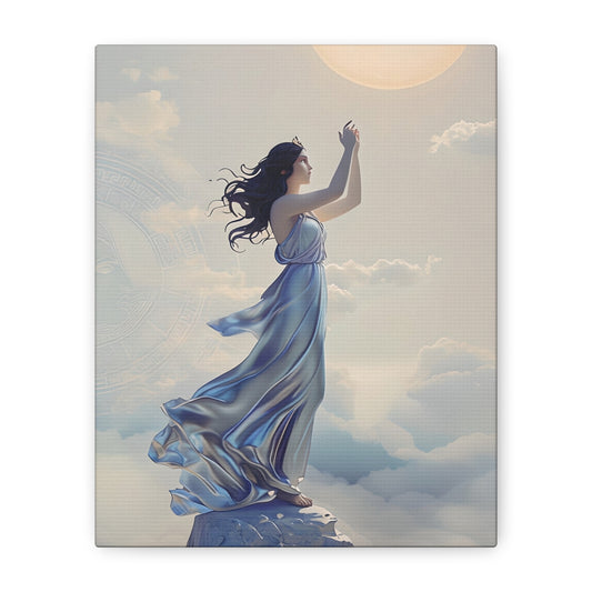Moonlit Ascent - Mystical Vertical Wall Art with Dreamlike Mountainscape