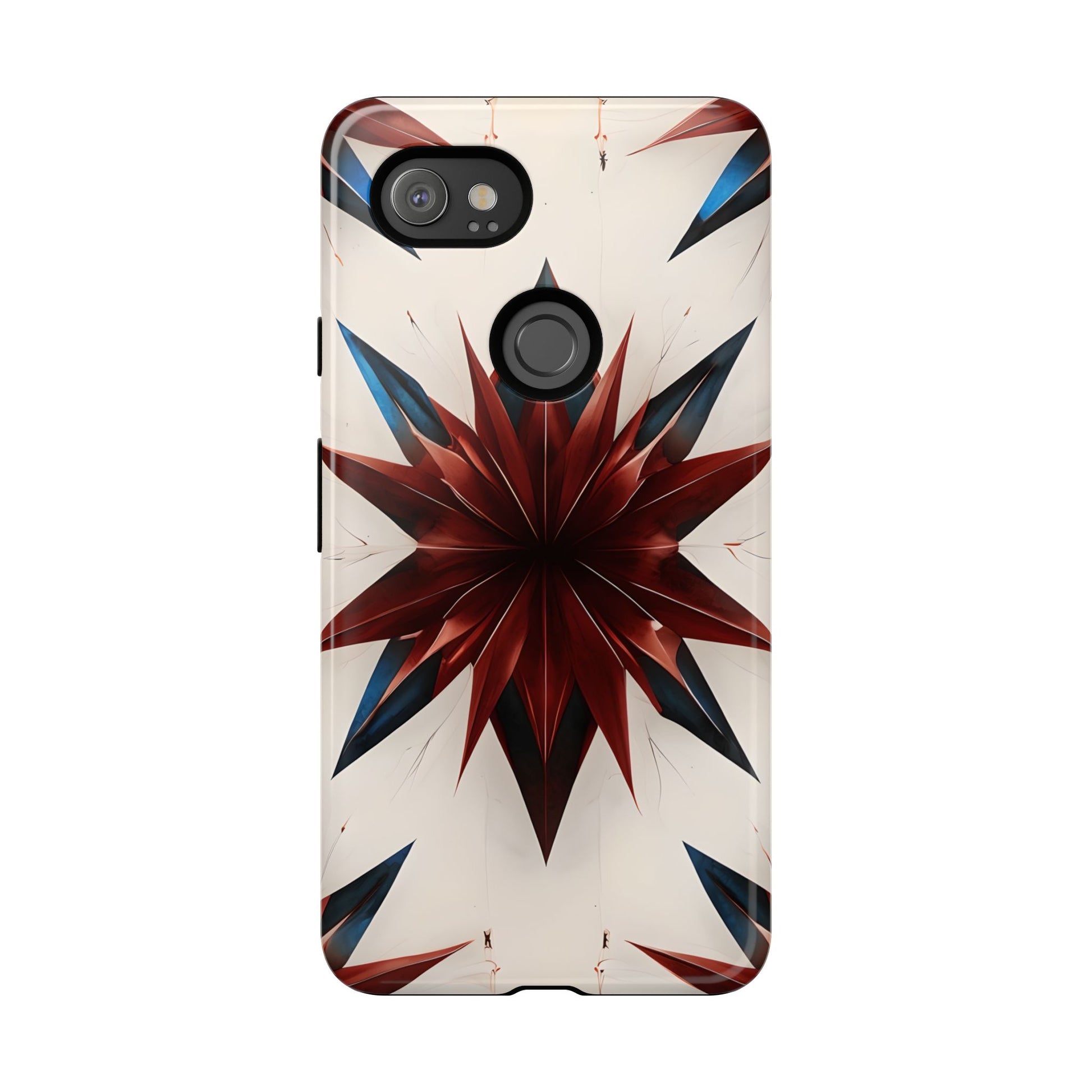 Garnet Starburst - Kaleidoscope Collection Gemstone Floral - Google Pixel 2XL Tough Phone Case - Floral Burst Design