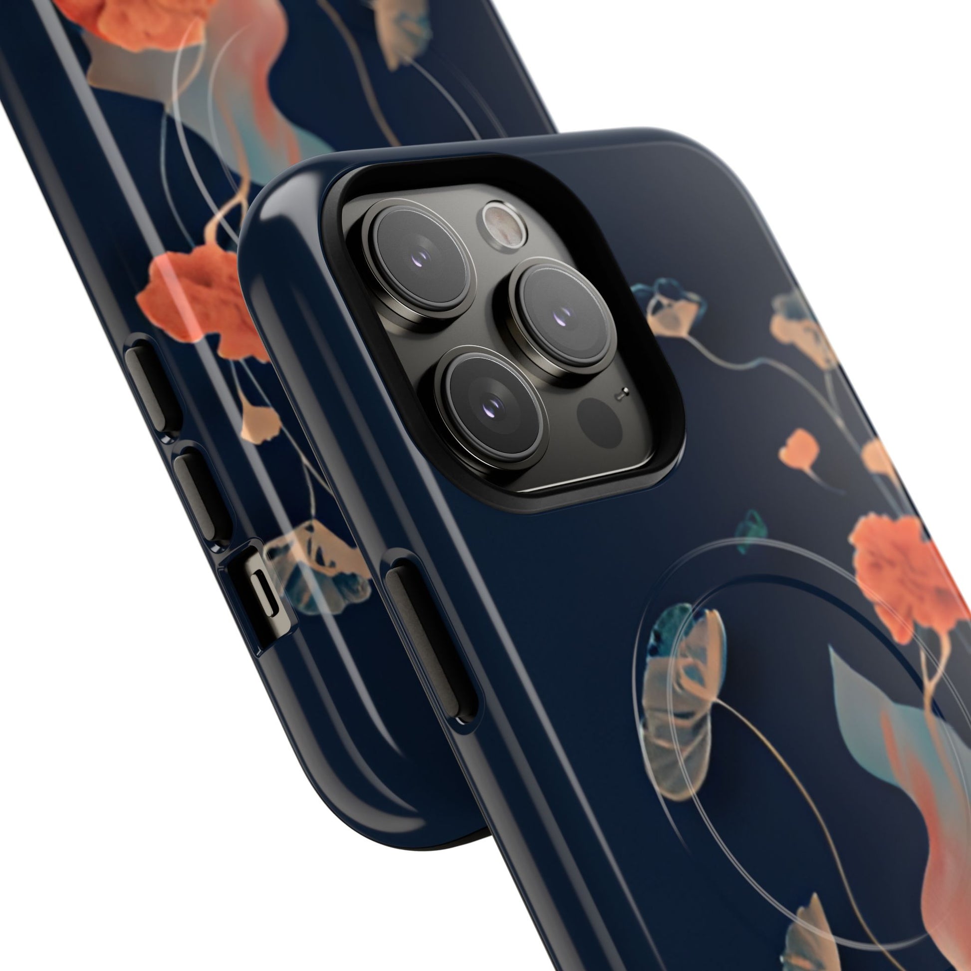 Lotus Reverie - Elegant Artistic Floral iPhone 14 Pro Max MagSafe Phone Case - Painterly Lotus Blossom Design