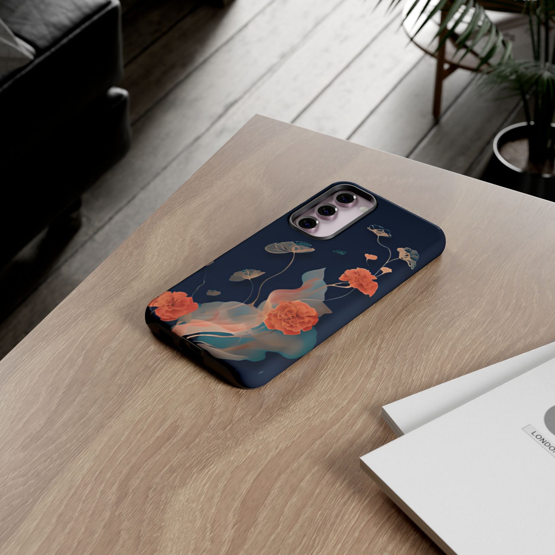 Lotus Reverie - Elegant Artistic Floral Samsung Galaxy S23 Plus Tough Phone Case - Painterly Lotus Blossom Design
