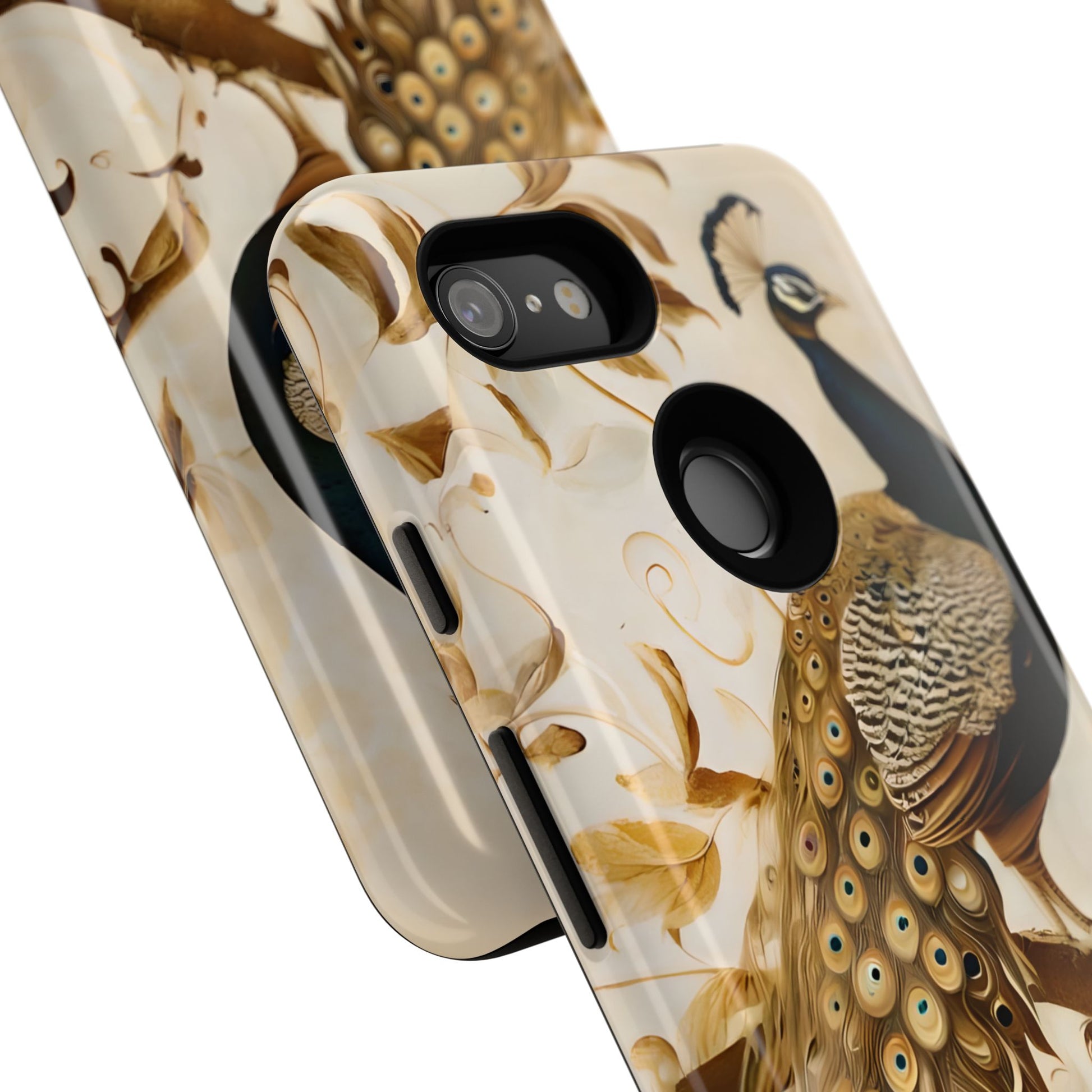 Golden Plumage - Luxe Peacock Art Google Pixel 3 Phone Case - Elegant Gold & Cream Design