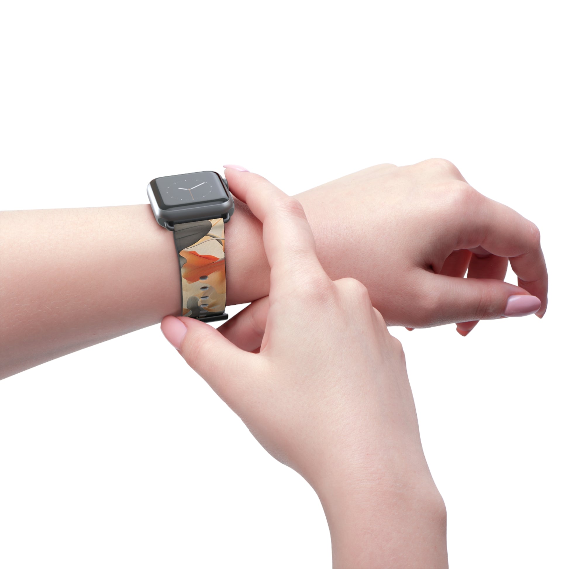 Autumn Ember Apple Watch Band - Burnt Orange Floral Strap - Fall Tech Accessory