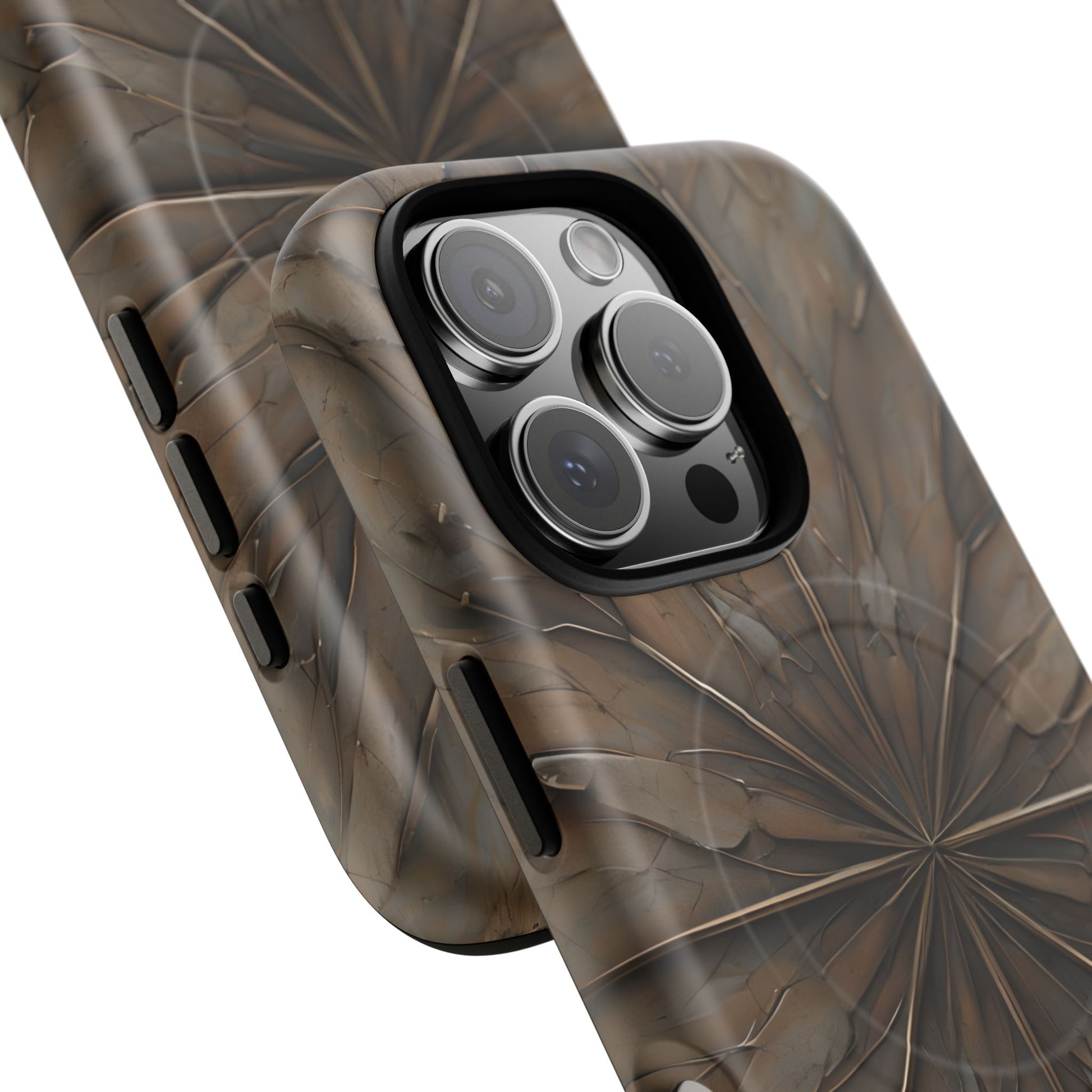 Earthstone Mandala - Kaleidoscope Collection Artistic Taupe Burst - iPhone 16 Pro MagSafe Phone Case