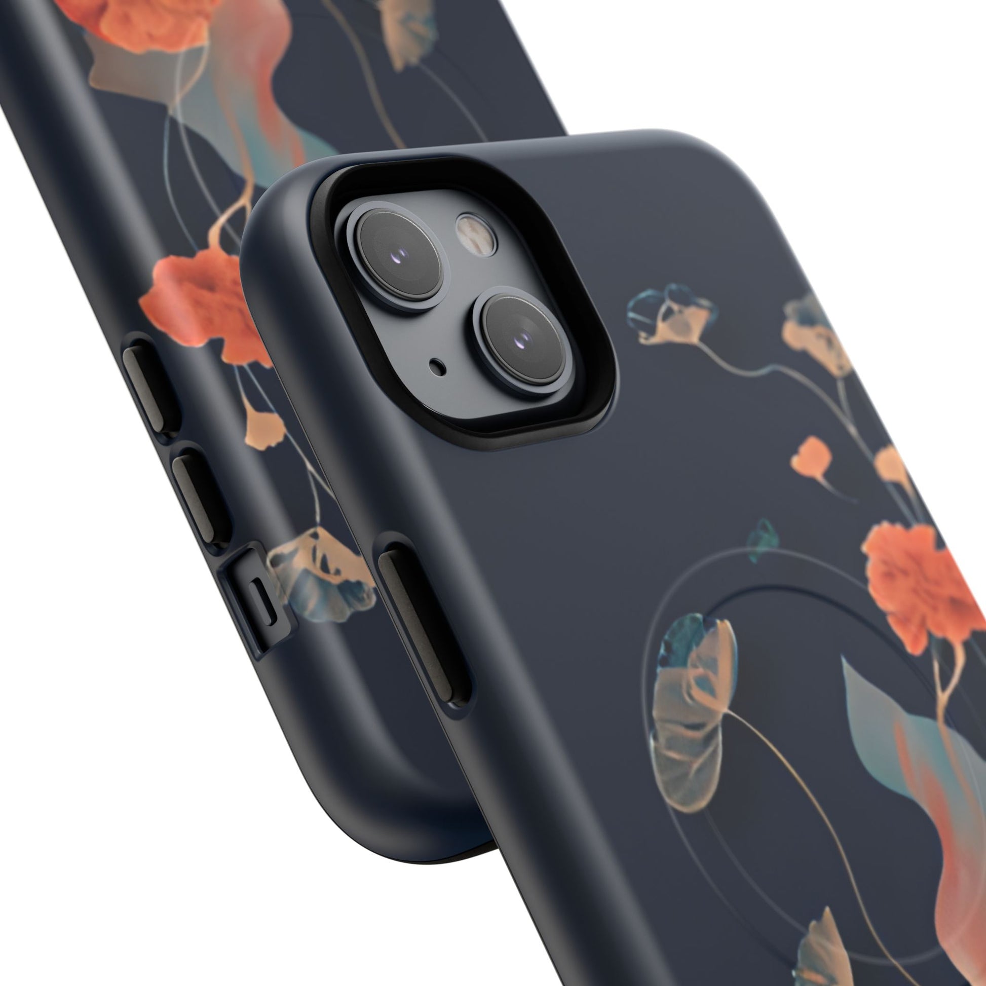 Lotus Reverie - Elegant Artistic Floral iPhone 14 Plus MagSafe Phone Case - Painterly Lotus Blossom Design